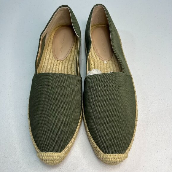 Banana Republic Sustainable ES Canvas Espadrille Olive Slip On Women Size 7.5 - Picture 4 of 10